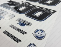Mercury Racing 200XS Optimax DFI 2016-2017 Outboard Decal Kit